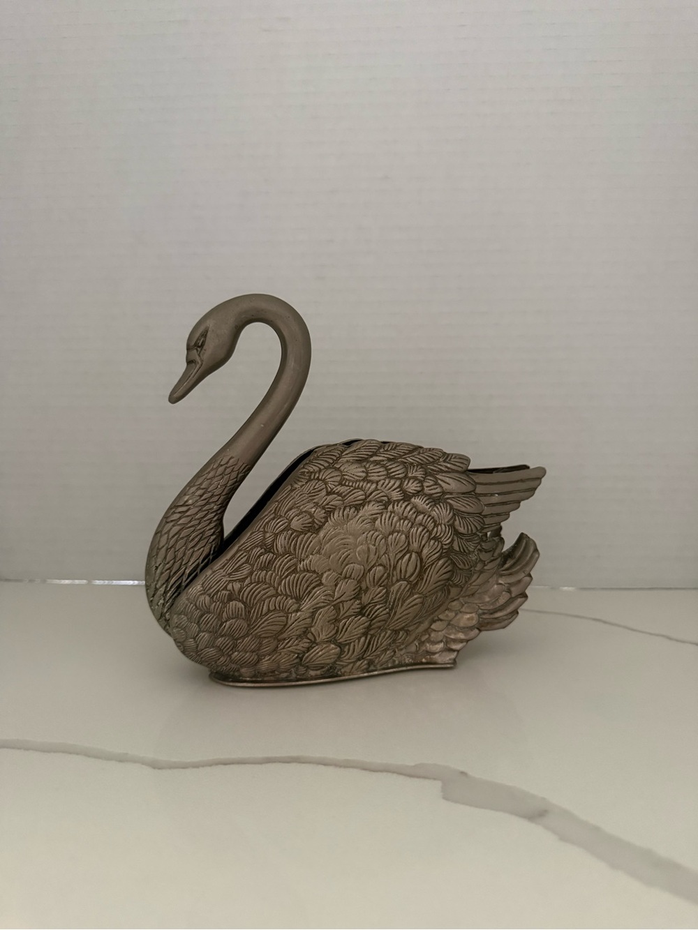Vintage Godinger Italy Silver Plated Swan Bird Napkin or Letter Holder Vintage